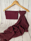 Chiffon Hijab Set With Matching Hijab Cap - maroon