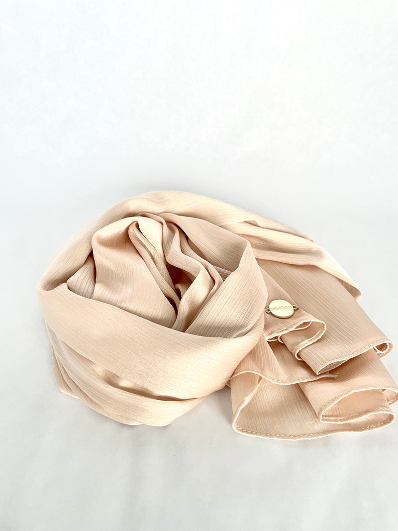 Satin Crinkle Hijab - light beige