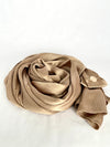 Satin Crinkle Hijab - bronze gold