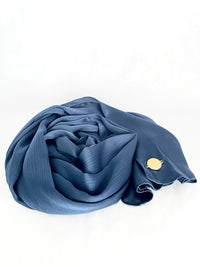 Satin Crinkle Hijab - midnight blue