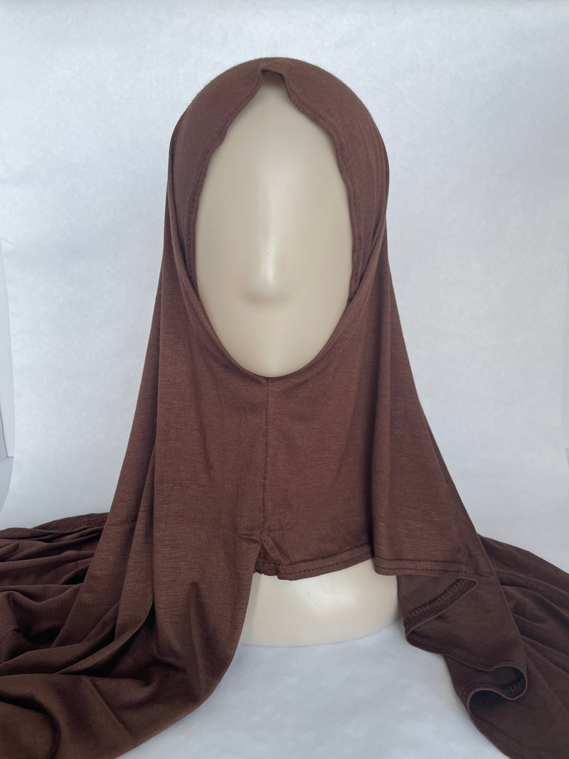 Instant Jersey Hijab - Dark Brown