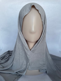 Instant Jersey Hijab - Grey