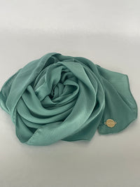 Satin Crinkle Hijab - Aqua