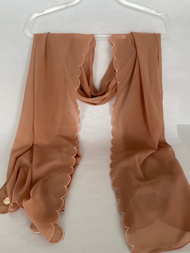 Chiffon Scallop - Dark Peach