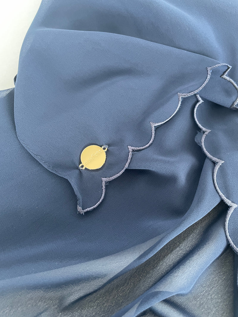 Chiffon Scallop - Dark Blue