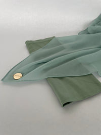 Chiffon Hijab Set With Matching Hijab Cap - Mint Green