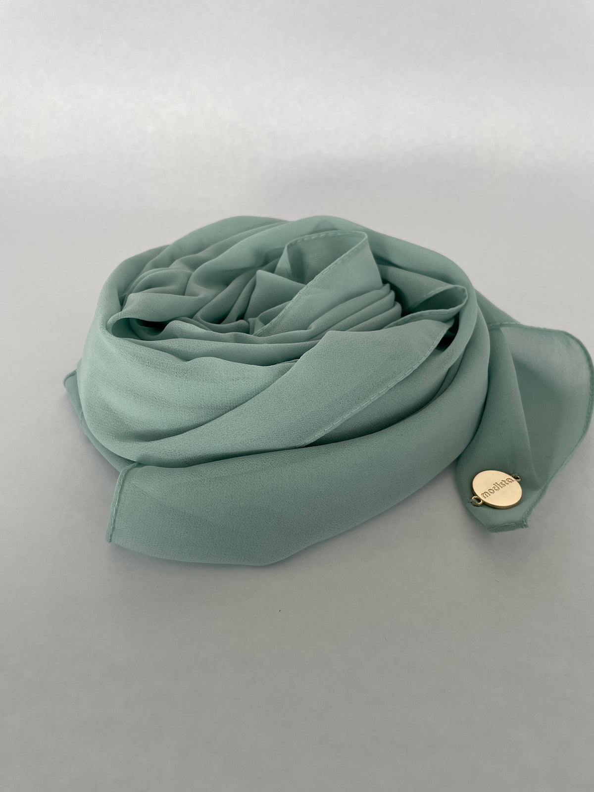 Chiffon Hijab Set With Matching Hijab Cap - Mint Green