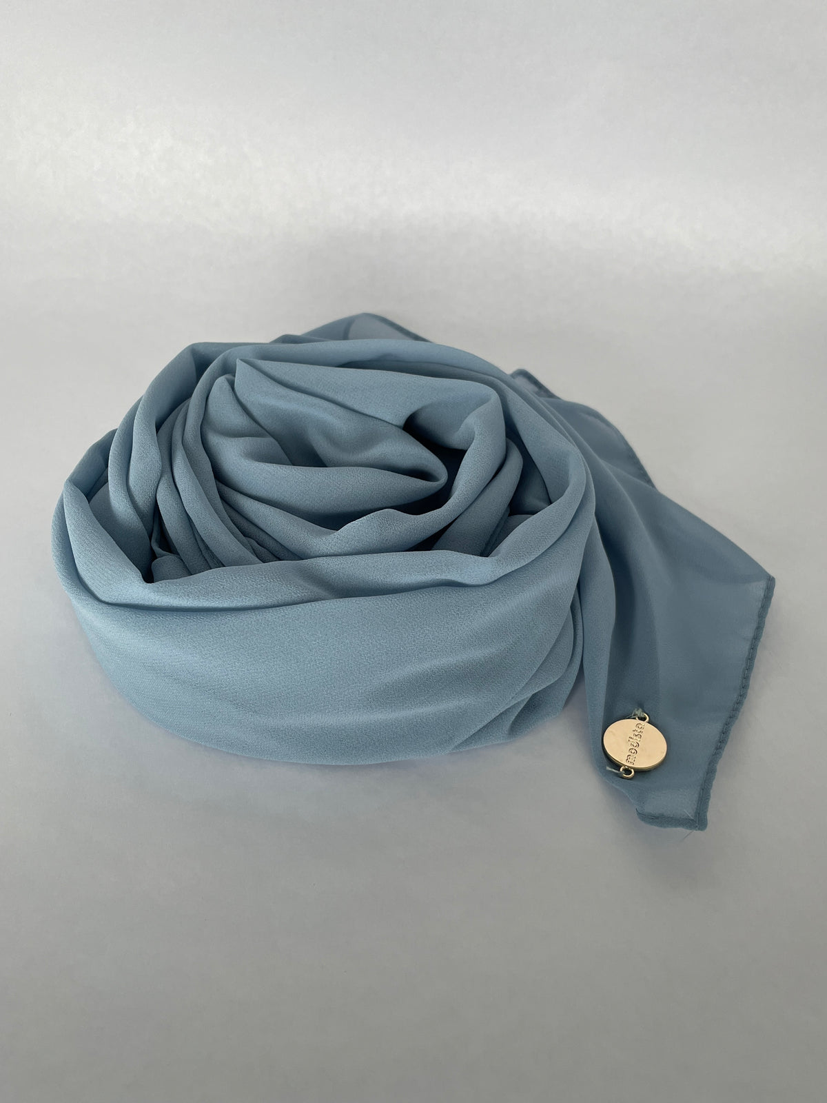 Chiffon Hijab Set With Matching Hijab Cap - Sky Blue