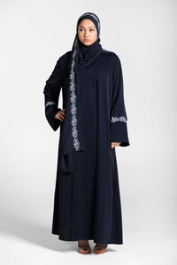 Embroidered Abaya with Matching Hijab – Nisa