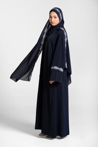 Embroidered Abaya with Matching Hijab – Nisa