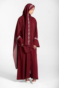 Embroidered Abaya with Matching Hijab – Nisa