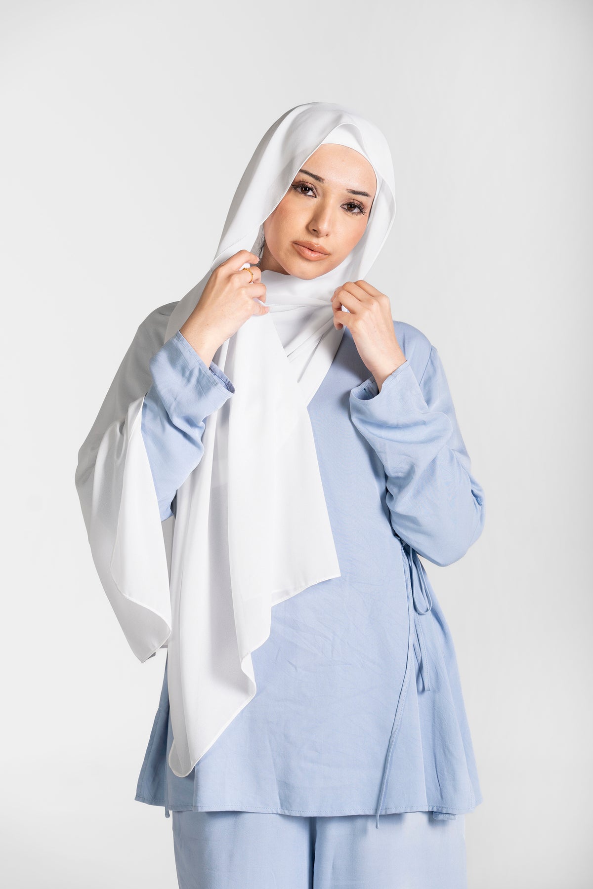 Chiffon Hijab Set With Matching Hijab Cap