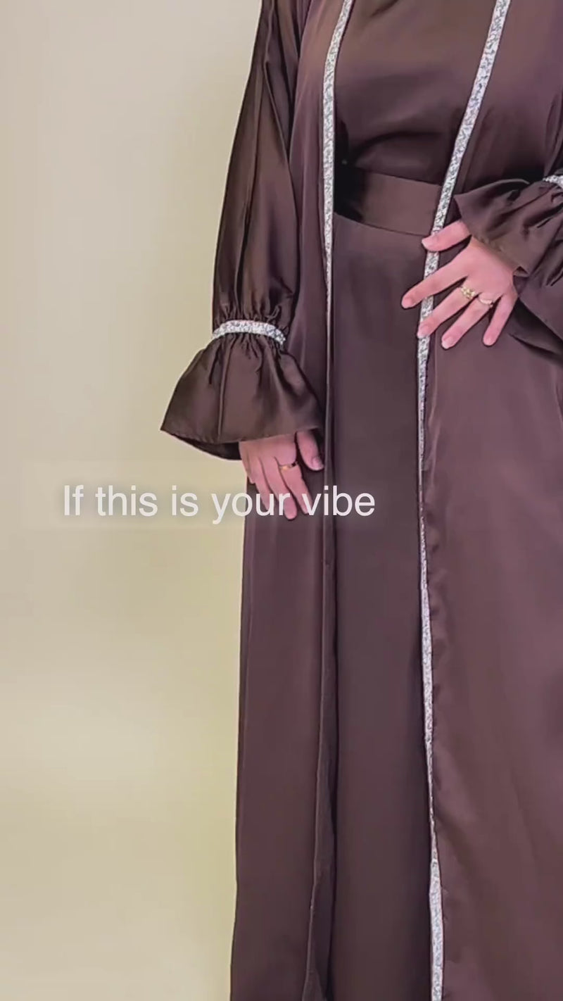 Jasmin Open Abaya Set With Inner Dress