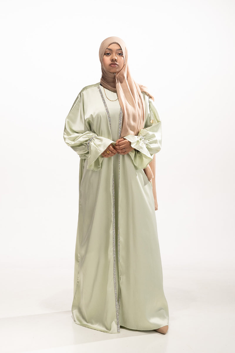 Jasmin Open Abaya Set With Inner Dress